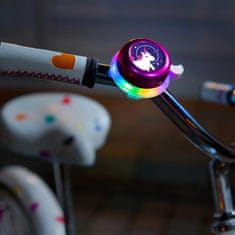 Brightz zvonček za kolo z LED lučko, unicorn