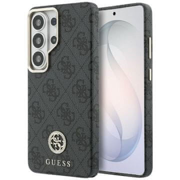 Guess Ovitek 4G z okroglim logotipom MagSafe z okrasnimi kamni za Samsung Galaxy S26 Ultra, črne barve