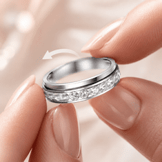 VIVVA® Vrtljiv prstan proti stresu s cirkonom, titano jeklo, set 3 kos, več velikosti | LUXRINGS 6