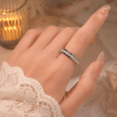 VIVVA® Vrtljiv prstan proti stresu s cirkonom, titano jeklo, set 3 kos, več velikosti | LUXRINGS 6
