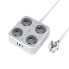 Tessan 302C namizni razdelilec, 4x vtičnica, 2x USB-A, 1x USB-C, 2 m kabel (TS-302-C)