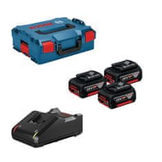 BOSCH Professional akumulatorski komplet 3x GBA 18V 5,0 Ah + GAL 18V-40 CV in L-Boxx 136 (0615990L3T)