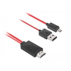 Sinnect ADAPTER MHL HDMI/M na USB micro M 1,5m (12.305)