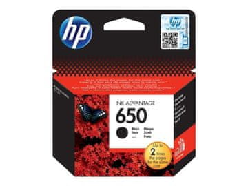 HP 650 črnilna kartuša, črna, standardna zmogljivost, 360 strani, 1 kos