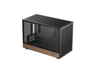 DEEPCOOL Računalniško ohišje DeepCool CH260 WOOD, Micro-ATX, kaljeno steklo, črno
