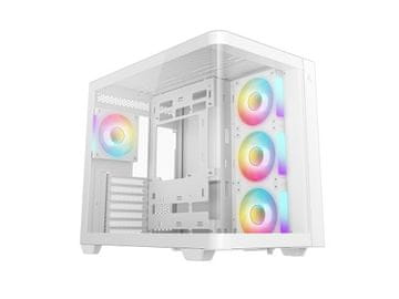 DEEPCOOL Računalniško ohišje CG530U 4F WH, ATX, Midi-Tower, ARGB, ukrivljeno steklo, belo