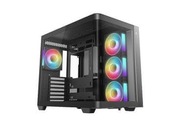 DEEPCOOL Računalniško ohišje CG530U 4F, ATX, Midi-Tower, ARGB, ukrivljeno steklo, črno