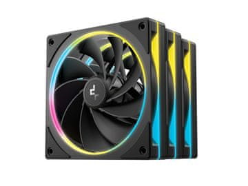 DEEPCOOL Ventilator za ohišje FL12R SE 3-IN-1, ARGB, PWM, 120mm, 3 Pack, črn