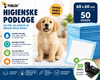 Higienske podloge za pse 60 × 60 cm, 50 kos – vpojne podloge za mladičke, mačke in druge male živali + 30 vrečk