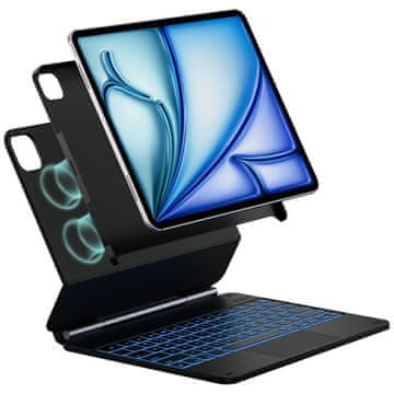 Ovitek Edge+ s tipkovnico za iPad Air 13" 2024/2025 iz karbonskih vlaken