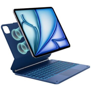 1 to 3 OVITEK S TIPKOVNICO TYPECASE ZA IPAD AIR 13 2024 2025 EDGE, PACIFICKO MODRA