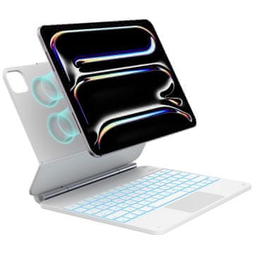 1 to 3 TYPECASE EDGE KLAVIATURA ZA IPAD PRO 13 2024 2025 BELA Z ZAŠČITNO PLOŠČO