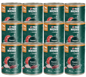 Pan Mięsko Mr. Meat z zelišči Račja pašteta za odrasle 12 x 400 g