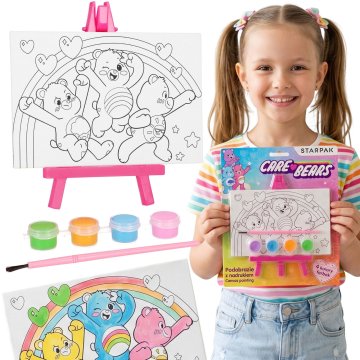 sarcia.eu Care Bears Podlaga s potiskom na slikarskem stojalu, ustvarjalni komplet, umetniški komplet za slikanje