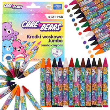 sarcia.eu Care Bears JUMBO voščene barvice za otroke, debele šolske barvice, komplet 12 barv