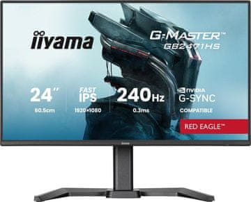 iiyama IIYAMA G-Master GB2471HS-B1 monitor Red Eagle 23,8 FHD IPS 0,3 ms 240 Hz HDR10 G-Sync črne barve