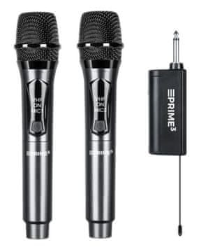 Prime3 Dvojni VHF brezžični mikrofon PRIME3 AWM22DB črne barve