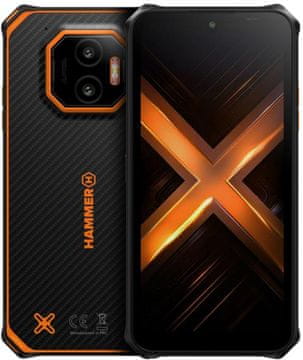 Hammer Pametni telefon HAMMER Energy X2 5G 8 GB/265 GB črne in oranžne barve