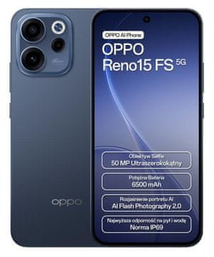 Oppo OPPO Reno 15 FS 5G pametni telefon 8 GB/512 GB mornarsko moder