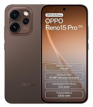 Oppo OPPO Reno 15 Pro 5G pametni telefon 12 GB/512 GB rjave barve