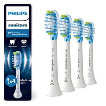shumee PHILIPS SONICARE Premium Plaque Defense HX9044/87 glave zobne ščetke 4 kosi bele barve