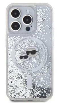 Karl Lagerfeld Ovitek KARL LAGERFELD Hardcase Liquid Glitter Choupette Magsafe za iPhone 16 Pro, prozoren