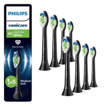 shumee PHILIPS SONICARE Sonicare W2 Optimal White HX6068/88 Nastavki za zobno ščetko 8 kosov Črne barve