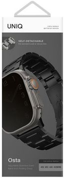 UNIQ Pašček UNIQ Osta za Apple Watch 42/44/44/49 mm črne barve UNIQ-49MM-OSTABLK