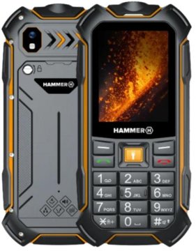 Hammer Mobilni telefon HAMMER Boost 2 LTE v črni in oranžni barvi
