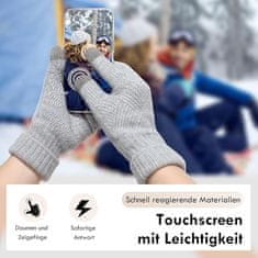 Nikcorp Zimske termalne rokavice MAGISDU model Touch Merino volna + flis podloga, dvoplastne, elastičen oprijem, za upravljanje zaslonov na dotik, ženske, jesen zima