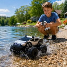 JOJOY® Amfibijski RC avto 4WD, vožnja po vodi in kopnem, 2.4GHz daljinski, 45 min delovanja | AMFIBIA