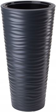 Form-Plastic Okrogli cvetlični lonec Sahara Dunes Slim 40 | antracit