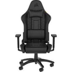 Corsair TC100 RELAXED, gaming stol, umetno usnje, črn