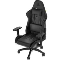 Corsair TC100 RELAXED, gaming stol, umetno usnje, črn