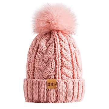 Nikcorp Ženska zimska kapa Beanie Redess, topla podloga iz flisa, eleganten slouchy kroj, univerzalna velikost, roza, za smučanje, pohodništvo in vsakodnevno uporabo, elastična, zračna, odporna na mraz