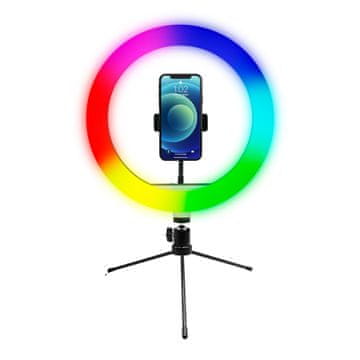 Powerton LIFE RING LIGHT 10" (26cm) RGB LED, držalo za telefon tripod