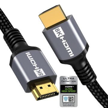 Nikcorp HDMI kabel 2.0 15 m 4K 60Hz HDR 18 Gbps HDMI A hot-plug Dolby Atmos DTS:X HDCP 2.2 za PS5 Xbox Series X/S TV projektor monitor 7.1 3D HDR