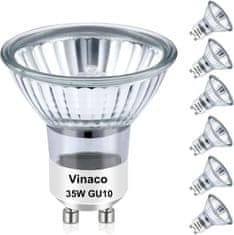 Nikcorp Halogenska žarnica GU10 35W Topla bela Topla Bela 2800K, zatemnljiva 10% do 100%, 380 lm, 38° komplet 6 kosov 230V, CRI 100