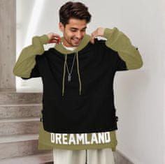 Nikcorp Moška techwear jopa s kapuco patchwork ohlapna pulover Urban Hip Hop Sodobni streetwear črna zelena