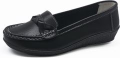 Nikcorp Ženske nazúvacie mokasíny loafer v čiernej farbe, EU 38, elegantné prepletenie, okrúhla špička, plochý blokový podpätok, priedušný zvršok, nízke topánky, jar leto jeseň