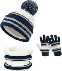 Nikcorp Zimski otroški komplet 3v1 za otroke 6-12 let, topla kapa, ovratnik in rokavice s flis podlogo, elastičen material, odporen na mraz do -10°C, primeren za šolo in igro na snegu, strojno pranje 30°C