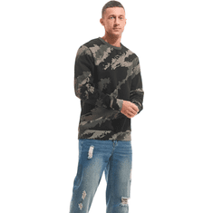 Nikcorp Moška flis bluza Crewneck Casual ogreta kamuflaža moro zelena XXL, zadrga? ni, 75% bombaž 25% poliester, dolgi rokavi z elastičnimi manšetami, jesensko-zimska, outdoor in delo