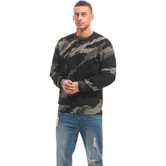 Nikcorp Moška flis bluza Crewneck Casual ogreta kamuflaža moro zelena XXL, zadrga? ni, 75% bombaž 25% poliester, dolgi rokavi z elastičnimi manšetami, jesensko-zimska, outdoor in delo