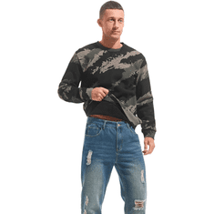 Nikcorp Moška flis bluza Crewneck Casual ogreta kamuflaža moro zelena XXL, zadrga? ni, 75% bombaž 25% poliester, dolgi rokavi z elastičnimi manšetami, jesensko-zimska, outdoor in delo