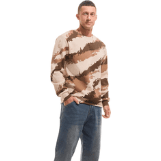 Nikcorp Moški flis pulover Crewneck podložen maskirni bež XXL, topel zimski pulover z dolgimi rokavi, udoben casual vojaški stil, 75% bombaž 25% poliester, za prosti čas, outdoor in vsakodnevno uporabo