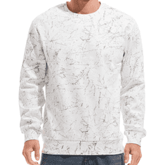 Nikcorp Moški flis pulover Crewneck podložen topla zimska majica z dolgimi rokavi bela barva velikost M regular fit bombažna mešanica za outdoor aktivnosti in vsakodnevno udobje toplotna izolacija