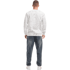 Nikcorp Moški flis pulover Crewneck podložen topla zimska majica z dolgimi rokavi bela barva velikost M regular fit bombažna mešanica za outdoor aktivnosti in vsakodnevno udobje toplotna izolacija