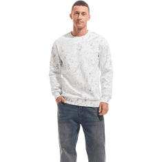 Nikcorp Moški flis pulover Crewneck podložen topla zimska majica z dolgimi rokavi bela barva velikost M regular fit bombažna mešanica za outdoor aktivnosti in vsakodnevno udobje toplotna izolacija