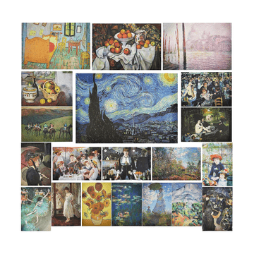Nikcorp Komplet 20 dekorativnih plakatov Vincent van Gogh, umetniške slike za steno, mat tisk 200 g/m2, dimenzije 33 x 48 cm, neokvirjene reprodukcije znanih mojstrovin za dnevno sobo, spalnico ali pisarno