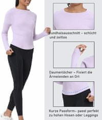 Nikcorp Dámska termoaktivní tričko za běg s dolgimi rokavi termo longsleeve, notranja polarová plast, slim oprijem z refleksnimi detajli, luknjice za palce in zadnji prezračevalni panel, vijolična, XL